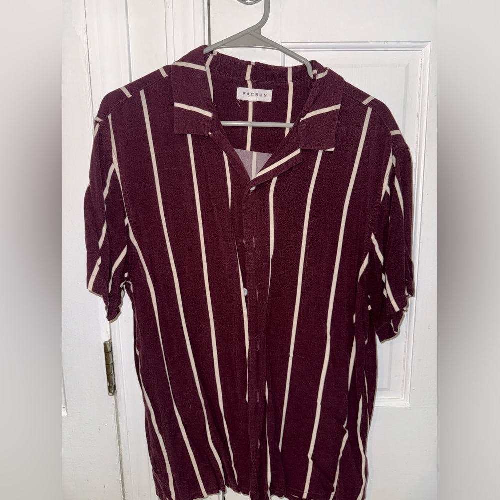 PacSun Hippie Patterned Short Sleeve Button Up Shirt Size L